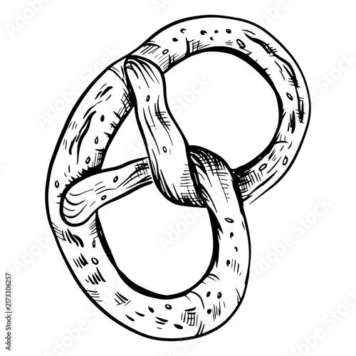 Obraz na płótnie Twirly pretzel bread drawn