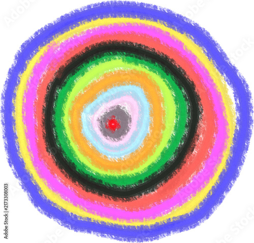 Colorful Circle Doodle Clipart Isolated on Transparent Background