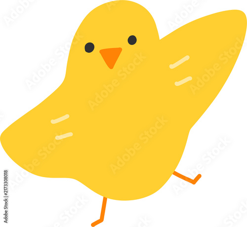 Cute Yellow Chick Doodle Clipart Isolated on Transparent Background