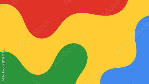 Abstract colorful fluid shapes background. Red blue green and yellow liquid blobs vector illustration. Minimalist multi colored amoeba texture. Minimalist wavy background.