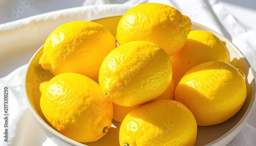 A Close-Up View of a Bright Pile of Fresh, Yellow Lemons, Perfect for Culinary Delights and Healthy Living