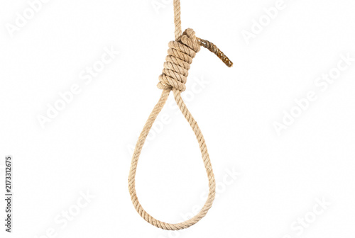 Quadro su tela Hemp Rope Noose with Traditional Hangman Knot Hanging Down