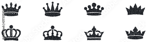 Foto Vintage crown silhouettes isolated on transparent background for royal regal branding and decorative luxury design projects