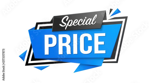 Special price banner isolated on transparent background