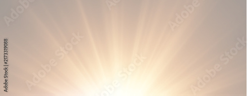 Bright abstract backdrop with glowing evening sunbeam effect and gradient