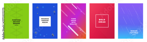 Abstract Gradient Modern A4 Poster Background Set with Smooth Color Transitions and Contemporary Minimal Composition, Vector Illustration