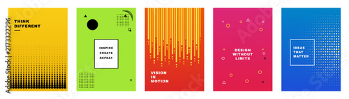 Abstract Gradient Modern A4 Poster Background Set with Smooth Color Transitions and Contemporary Minimal Composition, Vector Illustration