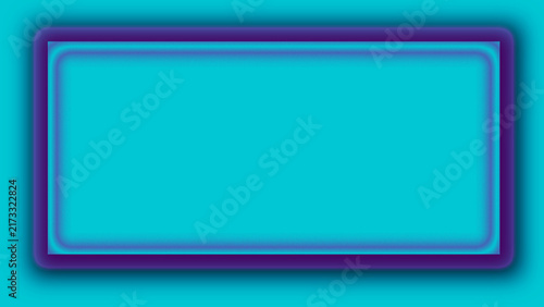 Turquoise rectangle frame with purple border blank copy space background for banner and text template