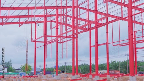 Structures and construction sites for large-scale buildings, projects factories, shopping malls, and outdoor construction areas hazardous zones within industrial plants. Metal beam