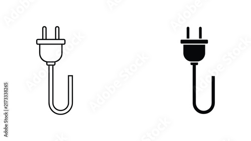 Bild auf Leinwand Electrical plug icon in outline and solid vector style for power supply and conn