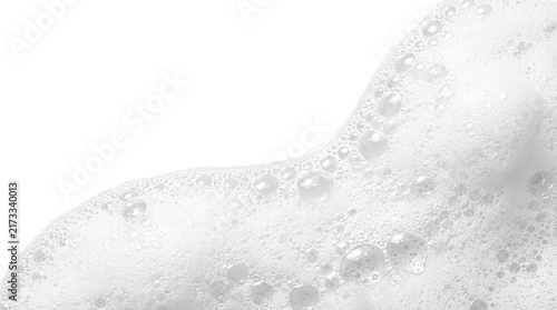 Foto Dense white soap foam texture wave on transparent background.