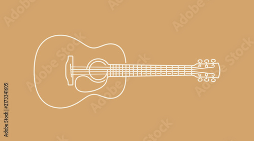 Obraz na płótnie Acoustic guitar outline illustration