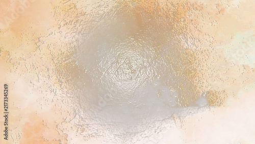 Foto Abstract textured background featuring a central swirling vortex of iridescent silver and pearlescent white, radiating outward into soft washes of peach