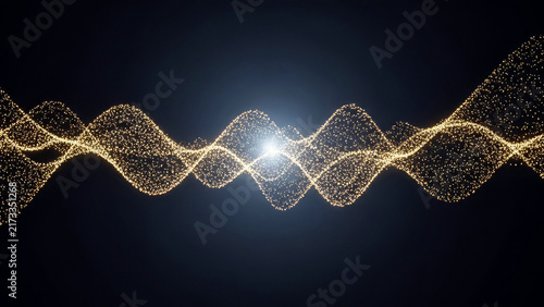 Luxury Golden Particle Flow Abstract Background