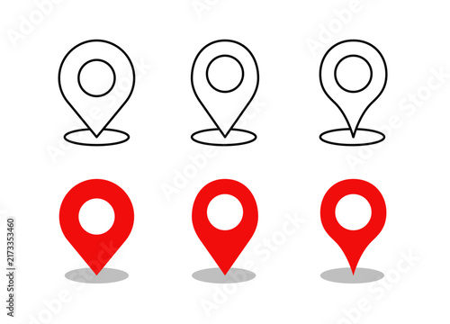 Location pin icon vector set. Map pointer vector. Navigation marker. Location pointer set. Flat design.