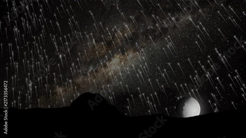 a Stars Mountain Moon Galaxy animation