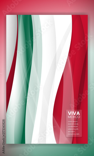 Portrait banner post template in red white and green in abstract background design