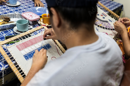 Artisan crafting sustainable handmade production