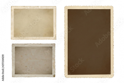 Foto Trio of Aged Vintage Photo Frames with Deckle Edges for Scrapbooking