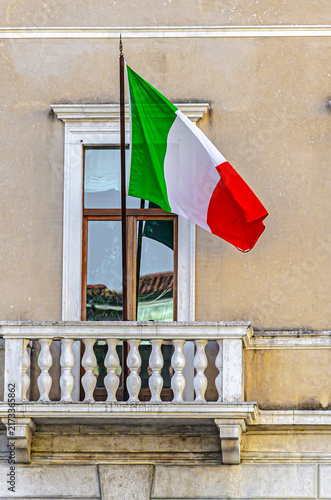 italian flag on a building