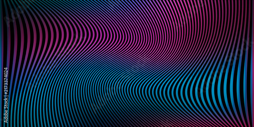 Abstract wave lines with blue and purple neon gradient backgrounds.