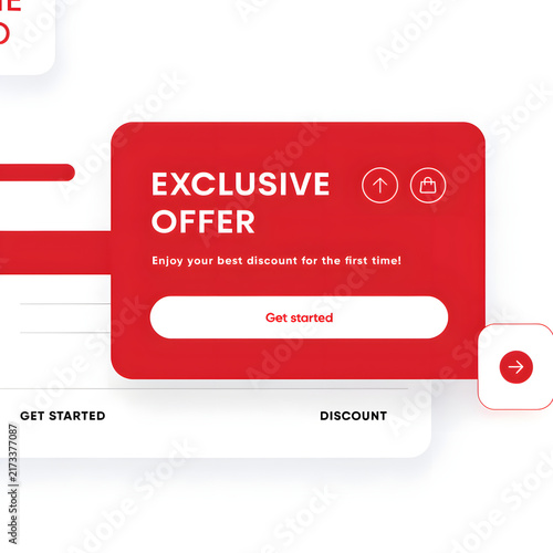 Red Exclusive Offer Promo Banner UI UX Interface Design for E-commerce Website and Mobile App