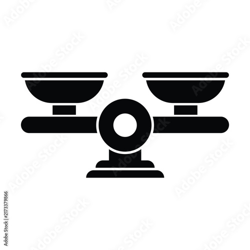 Photography Black vintage weight scale icon for kitchen balance, cooking, and laboratory mea