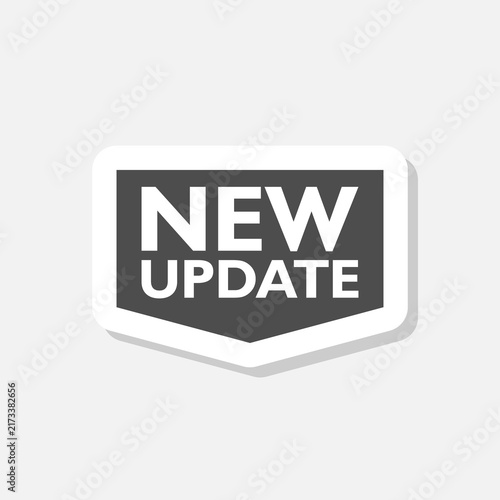 New update sign icon sticker isolated on gray background