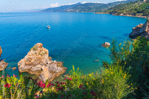 Beautiful Seascape of the Sicilian Coast in Cefalù, Palermo, Sicily, Italy, Europe, World Heritage Site