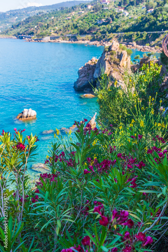 Beautiful Seascape of the Sicilian Coast in Cefalù, Palermo, Sicily, Italy, Europe, World Heritage Site