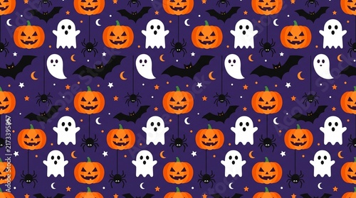 Halloween Seamless Pattern Collection with Geometric, Line Art, and Vintage Spooky Designs