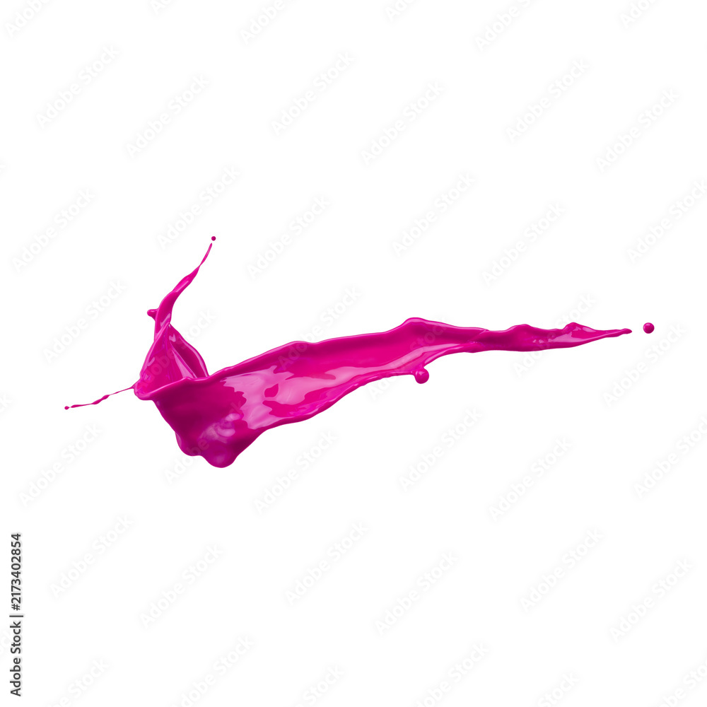 Fototapeta premium Pink Paint Splash Isolated on White Background