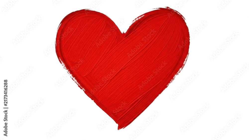 Obraz premium Hand drawn red heart shape with a rough sketch texture