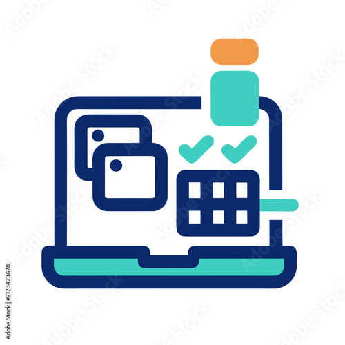 Laptop with checklist and documentation for project management  