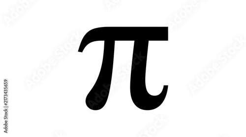 Bold black Pi symbol centered on a clean white background for mathematical design concepts.