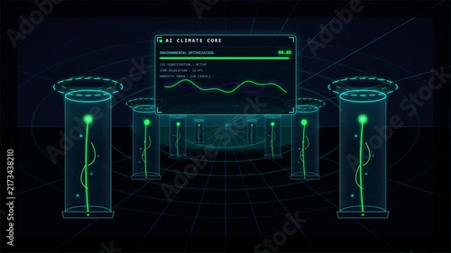 Futuristic Agriculture Technology AI Climate Monitoring System