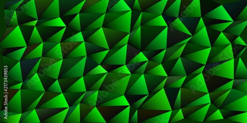 Quadro su tela Emerald green low poly background, geometric crystalline texture, abstract emera