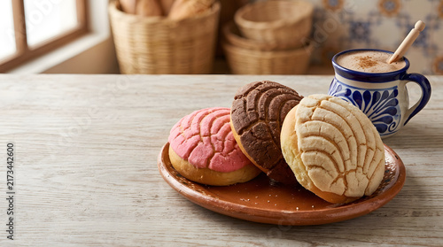 Mexican Conchas Sweet Bread with Chocolate