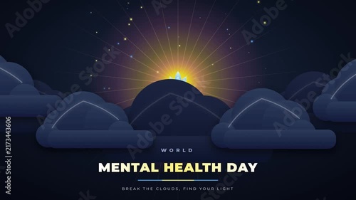 World Mental Health Day Abstract Background With Glowing Light