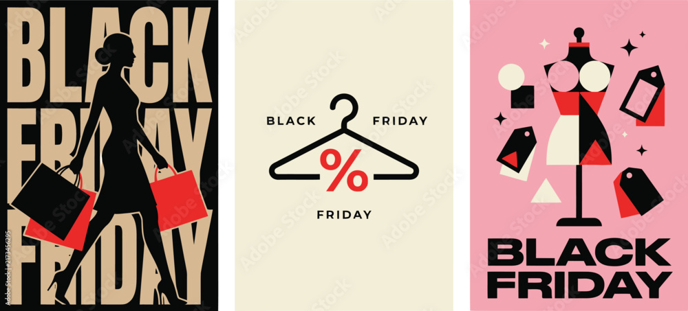 Obraz premium Black Friday sale poster design with megaphone and discount elements for marketing campaign