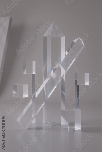 Abstract geometric glass shapes for design backgrounds