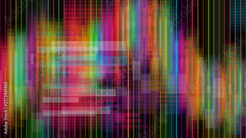 Abstract digital background with vibrant vertical light spectrum and colorful data lines.