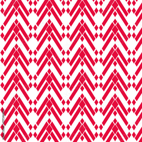 Chevron-style repeating pattern,  pillars, diamond accents, upward-pointing chevron shapes, vertical columns, diamond elements, Energetic, rhythmic, and traditional with a modern twist