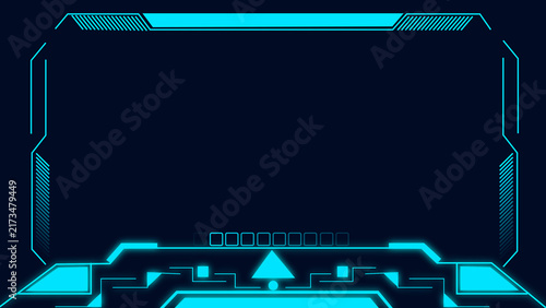 Obraz na płótnie Screen frame with loading bar and dark background represents futuristic design
