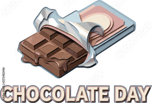 Chocolate Bar with Silver Foil Wrapping and Cocoa Chunks