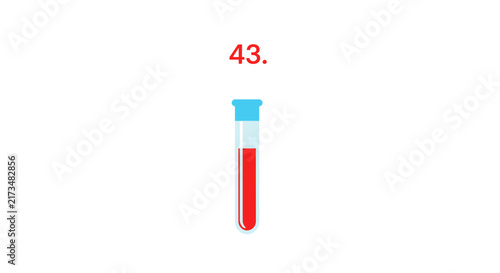 Medical Test Tube with Red Liquid and Number 43