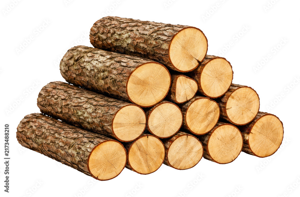 Naklejka premium PNG Stacked logs with natural texture.