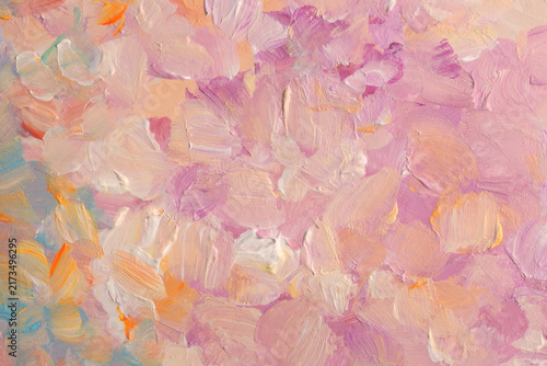 Art oil, acrylic smear blot canvas painting wall. Abstract texture neon, pastel color stain brush stroke texture background.
