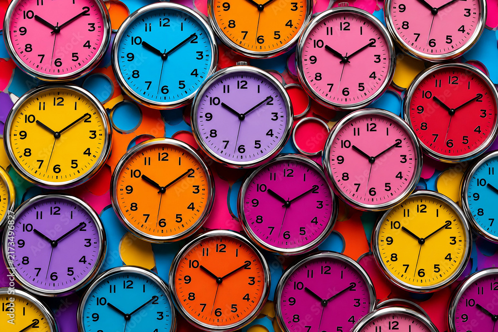 seamless pattern with clocks