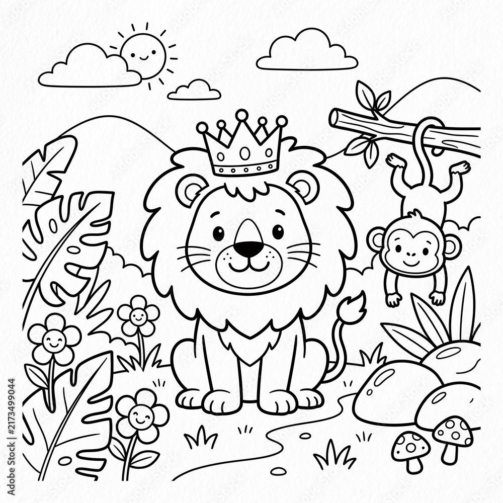 Naklejka premium coloring page for kids